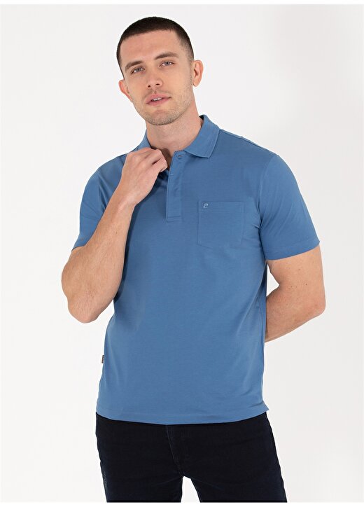 Pierre Cardin Düz Koyu Mavi Erkek Polo T-Shirt SAND 4