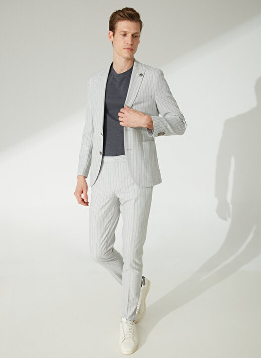 Pierre Cardin Normal Bel Slim Fit Gri Erkek Takım Elbise U49033/EXT 2