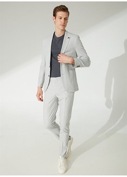 Pierre Cardin Normal Bel Slim Fit Gri Erkek Takım Elbise U49033/EXT 2