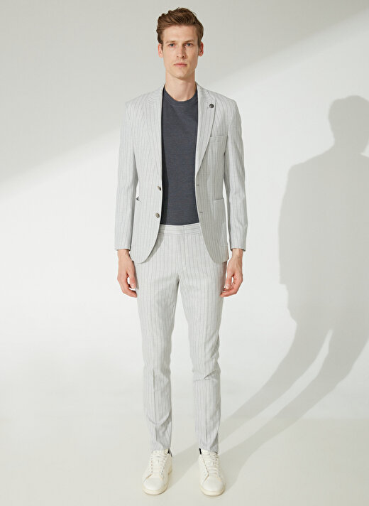 Pierre Cardin Normal Bel Slim Fit Gri Erkek Takım Elbise U49033/EXT 3