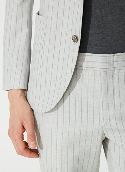 Pierre Cardin Normal Bel Slim Fit Gri Erkek Takım Elbise U49033/EXT 4