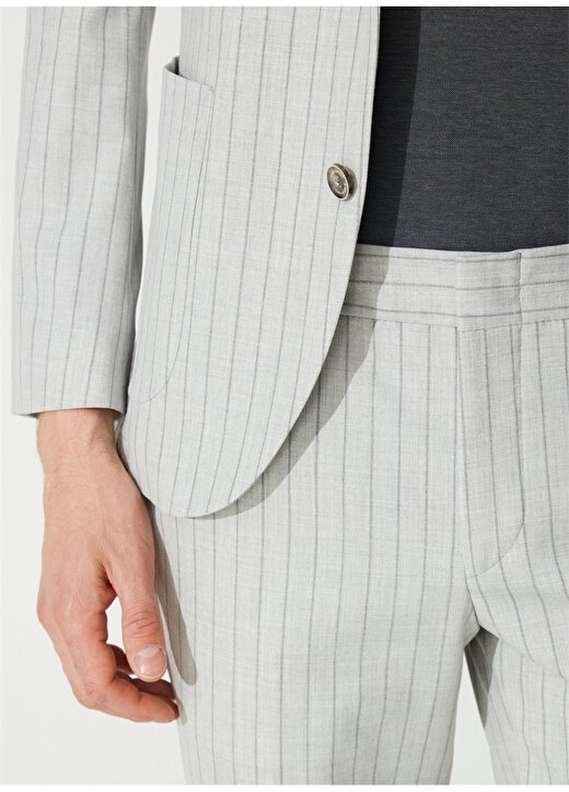 Pierre Cardin Normal Bel Slim Fit Gri Erkek Takım Elbise U49033/EXT 4
