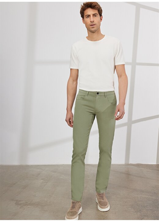 Altınyıldız Classics Normal Bel Boru Paça Comfort Fit Yeşil Erkek Pantolon 4A012320009377 2