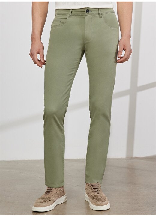 Altınyıldız Classics Normal Bel Boru Paça Comfort Fit Yeşil Erkek Pantolon 4A0123200093 1