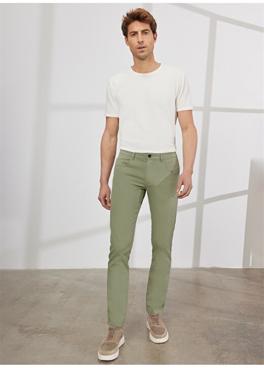 Altınyıldız Classics Normal Bel Boru Paça Comfort Fit Yeşil Erkek Pantolon 4A0123200093 2