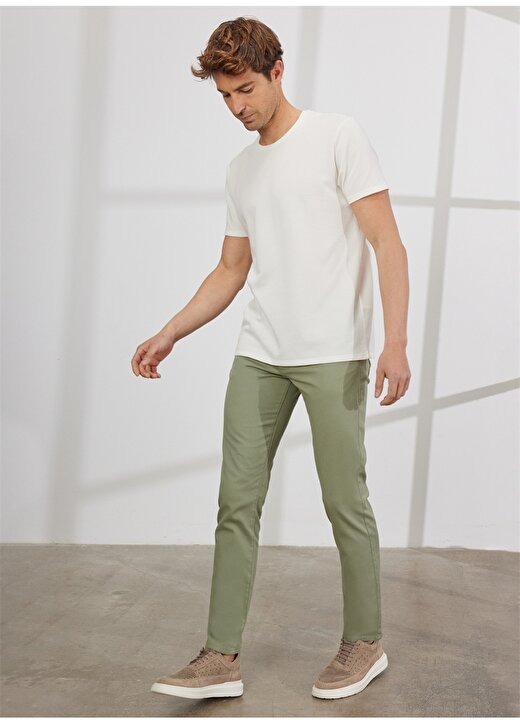 Altınyıldız Classics Normal Bel Boru Paça Comfort Fit Yeşil Erkek Pantolon 4A0123200093 4