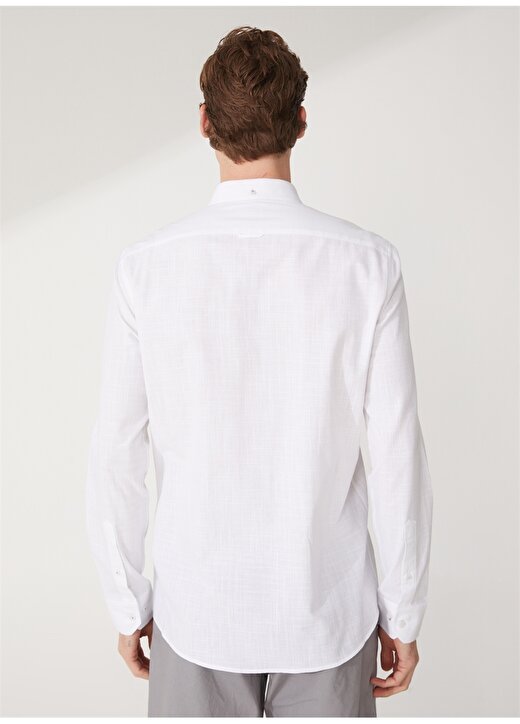 Altınyıldız Classics Slim Fit Düğmeli Yaka Beyaz Erkek Gömlek 4A2023200006 4