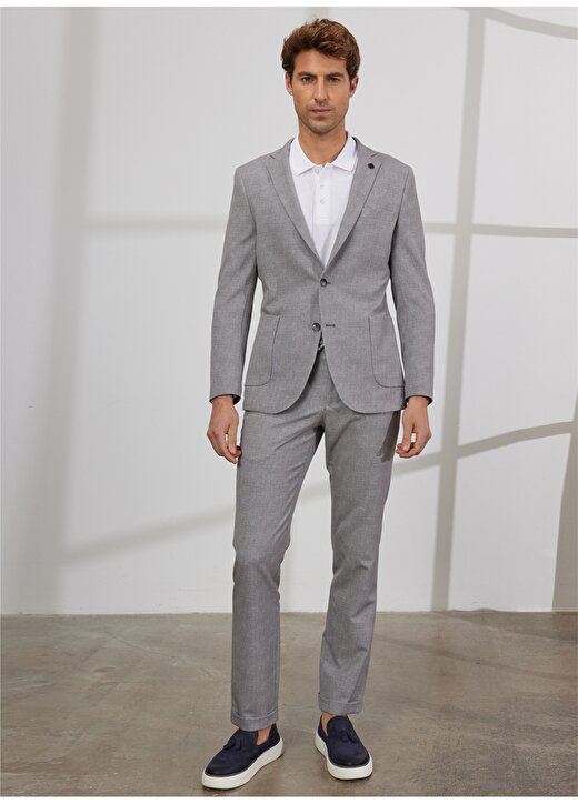 Altınyıldız Classics Normal Bel Slim Fit Gri Erkek Takım Elbise 4A3023200100 4