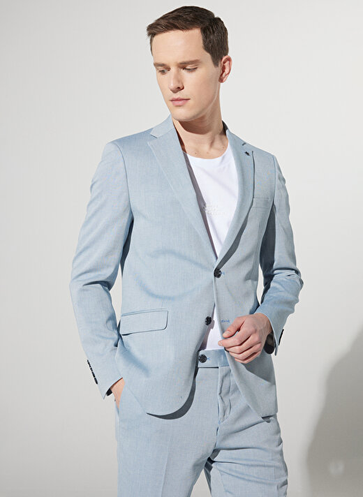 Altınyıldız Classics Mavi Erkek Mono Yaka Slim Fit Takım Elbise  1