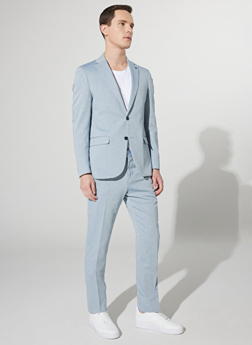 Altınyıldız Classics Mavi Erkek Mono Yaka Slim Fit Takım Elbise  2