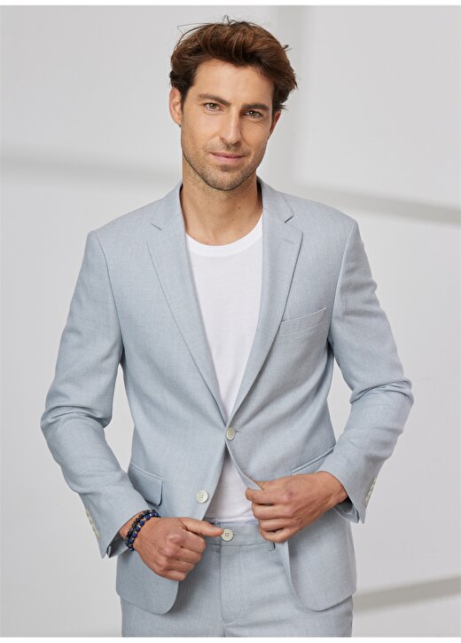 Altınyıldız Classics Normal Bel Slim Fit Açık Mavi Erkek Takım Elbise 4A3023200005 1