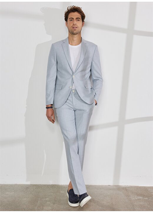 Altınyıldız Classics Normal Bel Slim Fit Açık Mavi Erkek Takım Elbise 4A3023200005 4