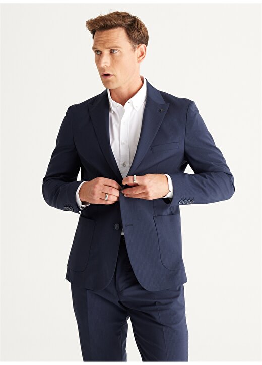 Altınyıldız Classics Normal Bel Slim Fit Lacivert Erkek Takım Elbise 4A3023200009 1
