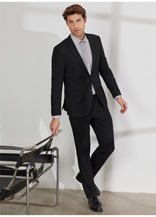 Altınyıldız Classics Normal Bel Slim Fit Siyah Erkek Takım Elbise 4A3023200017 2