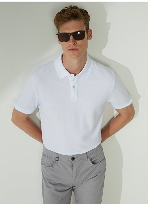 Altınyıldız Classics Polo Yaka Beyaz Erkek T-Shirt 4A9000000001 1