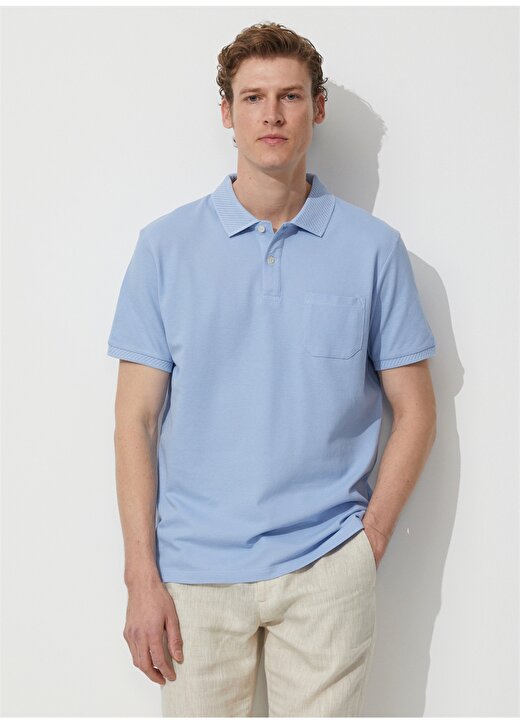 Altınyıldız Classics Açık Mavi Erkek Polo T-Shirt 4A9000000002 3