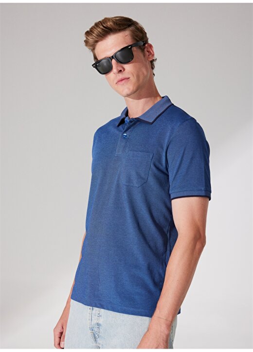 Altınyıldız Classics Lacivert Melanj Erkek Polo T-Shirt 4A9000000004 1