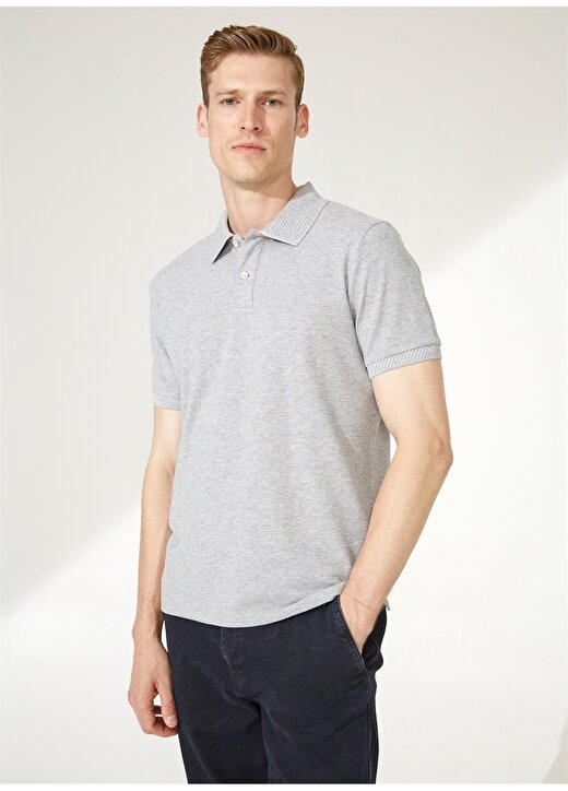 Altınyıldız Classics Gri Melanj Erkek Polo T-Shirt 4A9000000001 1