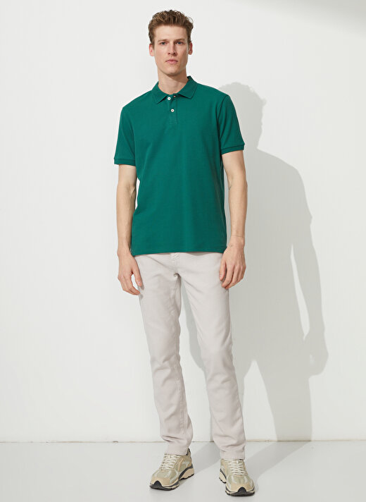 Altınyıldız Classics Polo Yaka Koyu Yeşil Erkek T-Shirt 4A9000000001 2