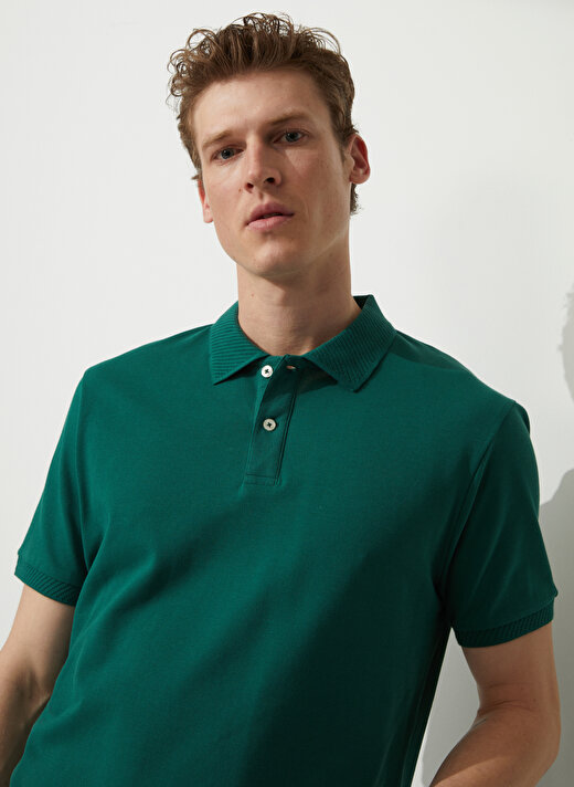 Altınyıldız Classics Polo Yaka Koyu Yeşil Erkek T-Shirt 4A9000000001 3