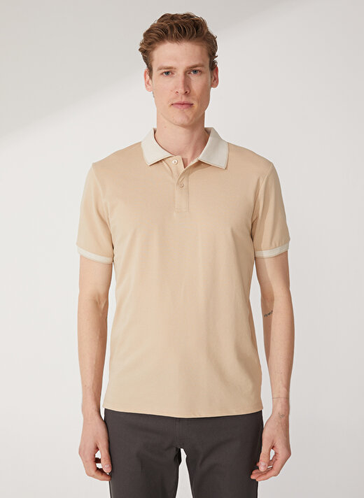 Altınyıldız Classics Polo Yaka Açık Bej Erkek T-Shirt 4A9000000003 4