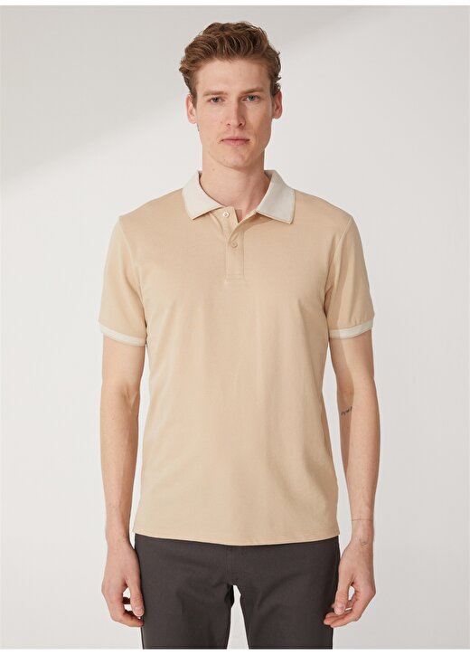 Altınyıldız Classics Polo Yaka Açık Bej Erkek T-Shirt 4A9000000003 4