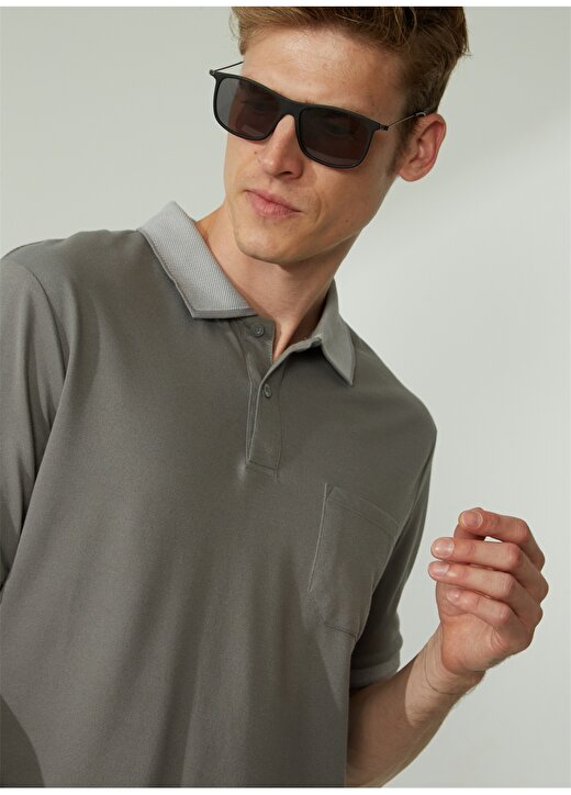 Altınyıldız Classics Polo Yaka Gri Erkek T-Shirt 4A9000000004 3