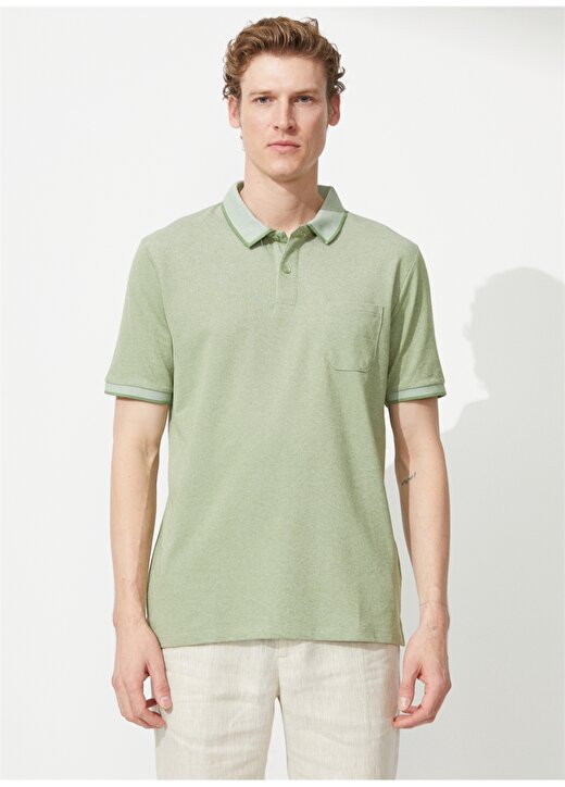 Altınyıldız Classics Yeşil - Beyaz Erkek Polo T-Shirt 4A9000000004 2