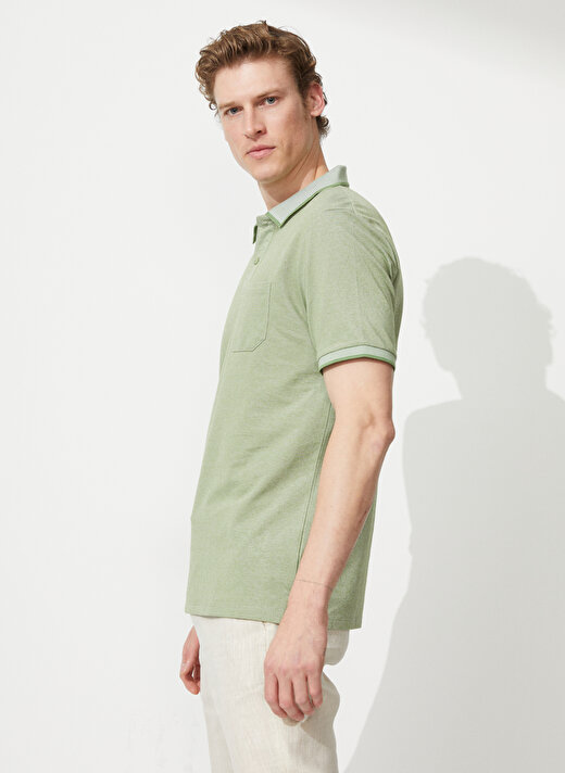 Altınyıldız Classics Polo Yaka Yeşil - Beyaz Erkek T-Shirt 4A9000000004 3