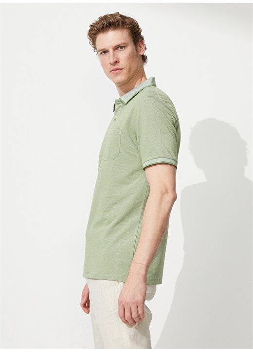 Altınyıldız Classics Yeşil - Beyaz Erkek Polo T-Shirt 4A9000000004 3