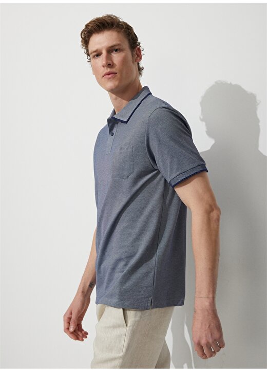 Altınyıldız Classics Lacivert - Beyaz Erkek Polo T-Shirt 4A9000000004 3