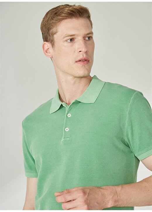 People By Fabrika Yıkamalı Mint Erkek Polo T-Shirt ALI23 1