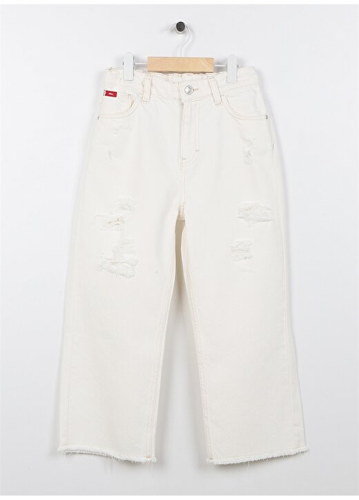 Lee Cooper MALDIVES WHITE JEAN Beyaz Kız Çocuk Düz Denim Pantolon 232 LCG 121003 1