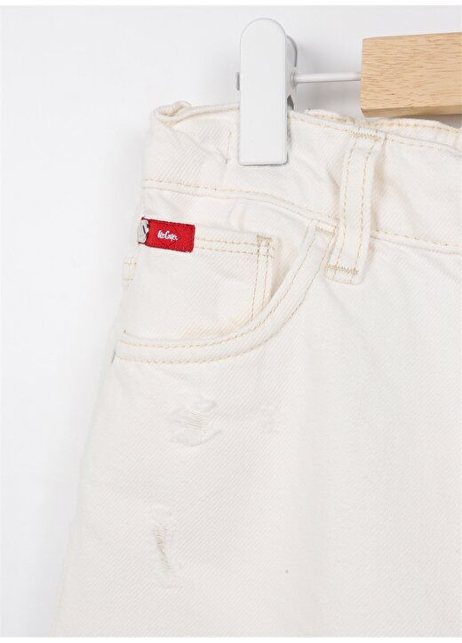 Lee Cooper MALDIVES WHITE JEAN Beyaz Kız Çocuk Düz Denim Pantolon 232 LCG 121003 3