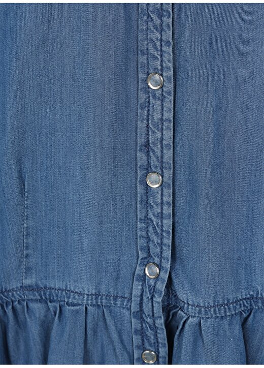 Lee Cooper Lacivert Kız Çocuk Kısa Kollu Midi Düz Elbise 232 LCG 144003 CORDELLE DENIM 3