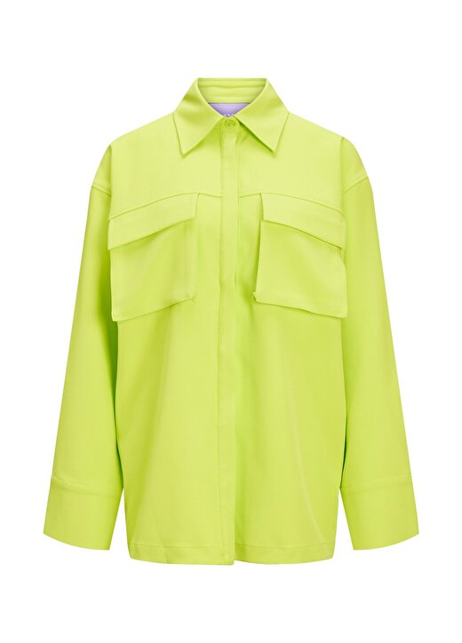 JJXX Klasik Yaka Açık Yeşil Kadın Gömlek 12227471 3
