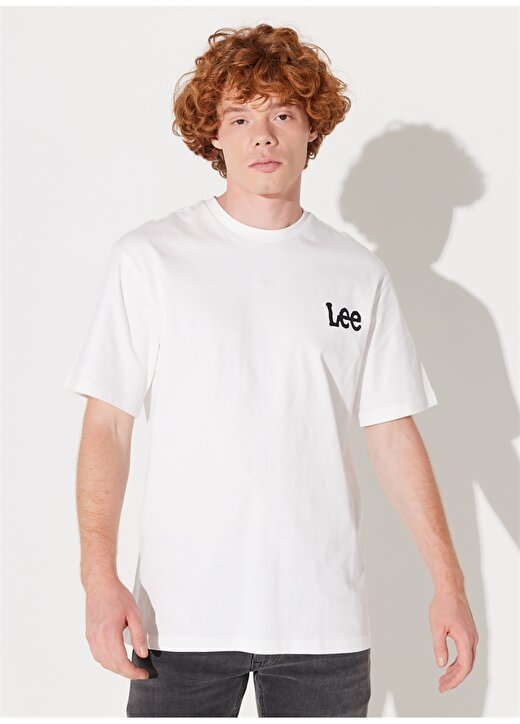 Lee Bisiklet Yaka Kırık Beyaz Erkek T-Shirt L231736102_Bisiklet Yaka T-Shirt 2