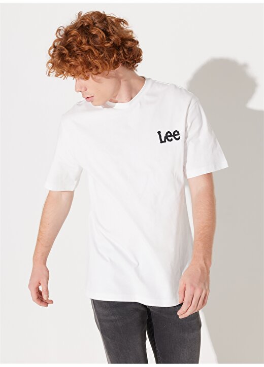 Lee Bisiklet Yaka Kırık Beyaz Erkek T-Shirt L231736102_Bisiklet Yaka T-Shirt 3