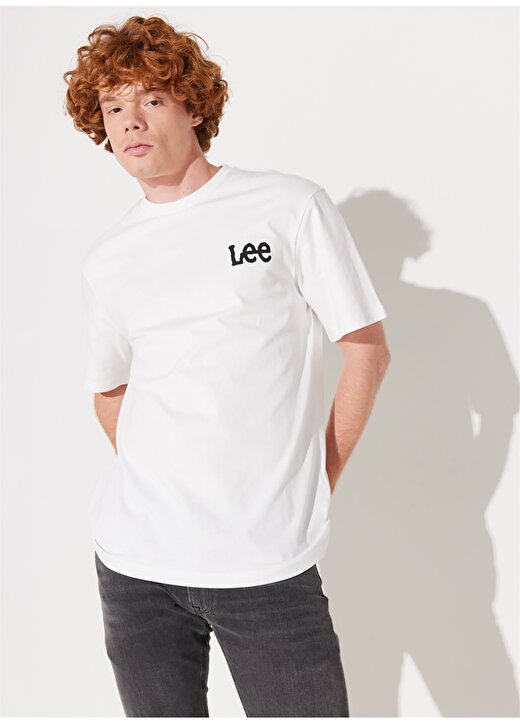Lee Bisiklet Yaka Kırık Beyaz Erkek T-Shirt L231736102_Bisiklet Yaka T-Shirt 4