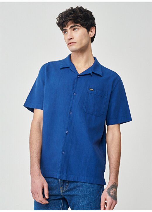 Lee Regular Fit Mavi Erkek Gömlek L67PLDLA_Kısa Kollu Gömlek 1
