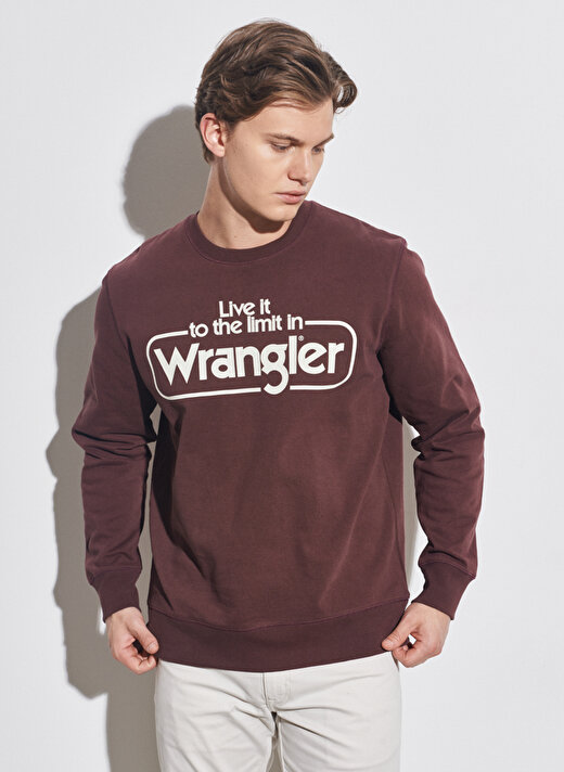 Wrangler Bisiklet Yaka Koyu Bordo Erkek Sweatshırt W6F3H1XU1_Bisiklet Yaka Sweatshirt 1