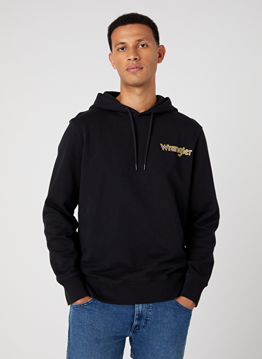 Wrangler Kapüşon Yaka Siyah Erkek Sweatshırt W674I4100_Kapüşonlu Sweatshirt 3