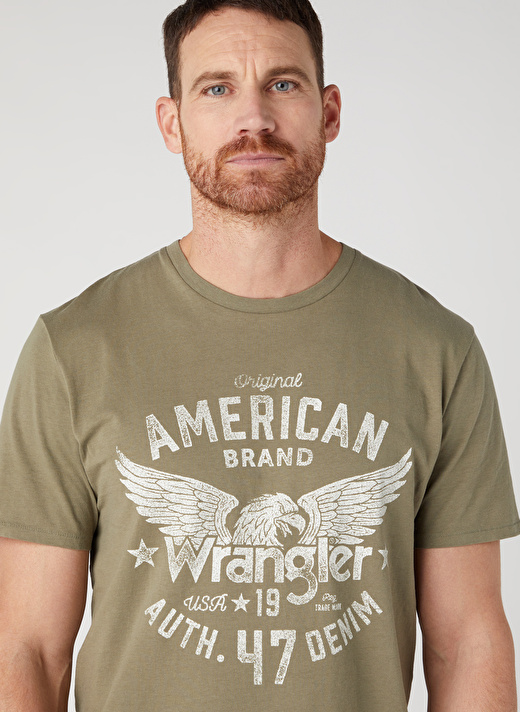 Wrangler Bisiklet Yaka Yeşil Erkek T-Shirt W752D3330_Bisiklet Yaka T-shirt 2