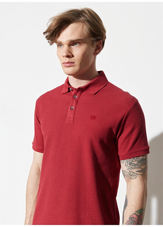 Wrangler Polo Yaka Kırmızı Erkek T-Shirt W231325600_Polo Yaka Tshirt 3