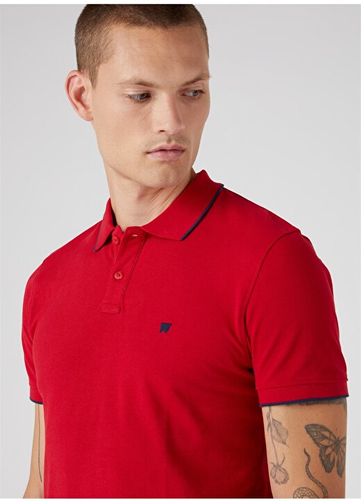 Wrangler Polo Yaka Kırmızı Erkek T-Shirt W7BHK4X47_Polo Yaka T-Shirt 2