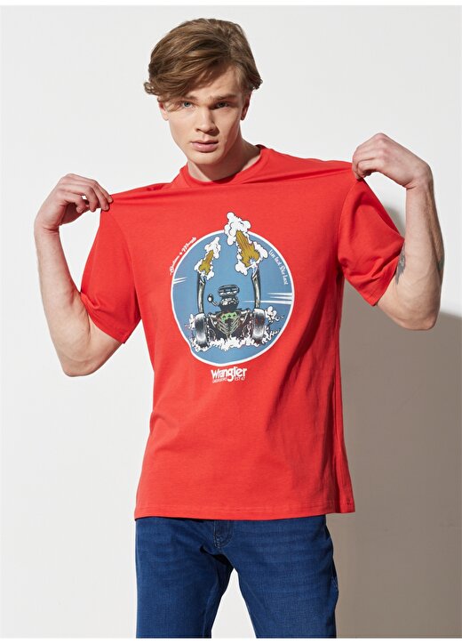 Wrangler Bisiklet Yaka Kırmızı Erkek T-Shirt W231237600_Loose Fit Tshirt 2