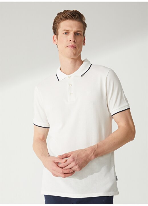Privé Polo Yaka Beyaz Erkek T-Shirt 4BX482320002 1