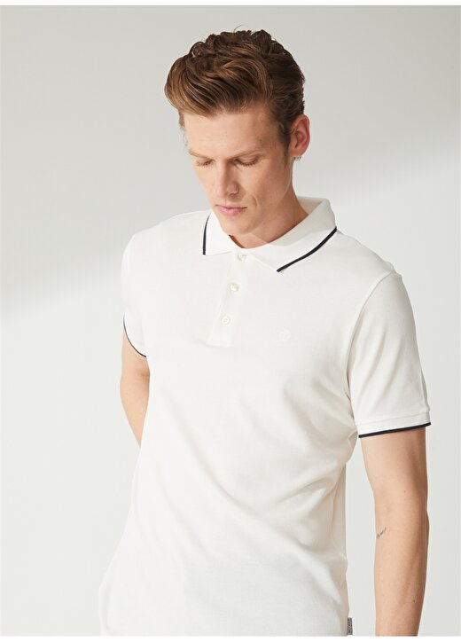 Privé Polo Yaka Beyaz Erkek T-Shirt 4BX482320002 2