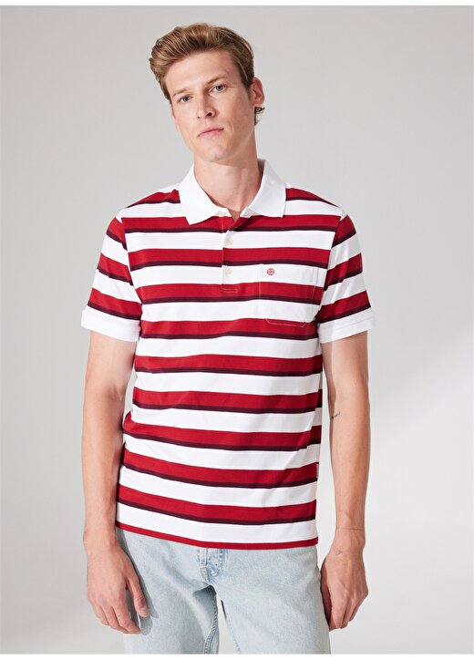 Privé Polo Yaka Beyaz - Kırmızı Erkek T-Shirt 4BX482320008 2