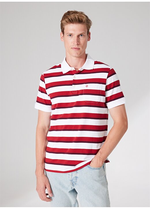 Privé Polo Yaka Beyaz - Kırmızı Erkek T-Shirt 4BX482320008 3
